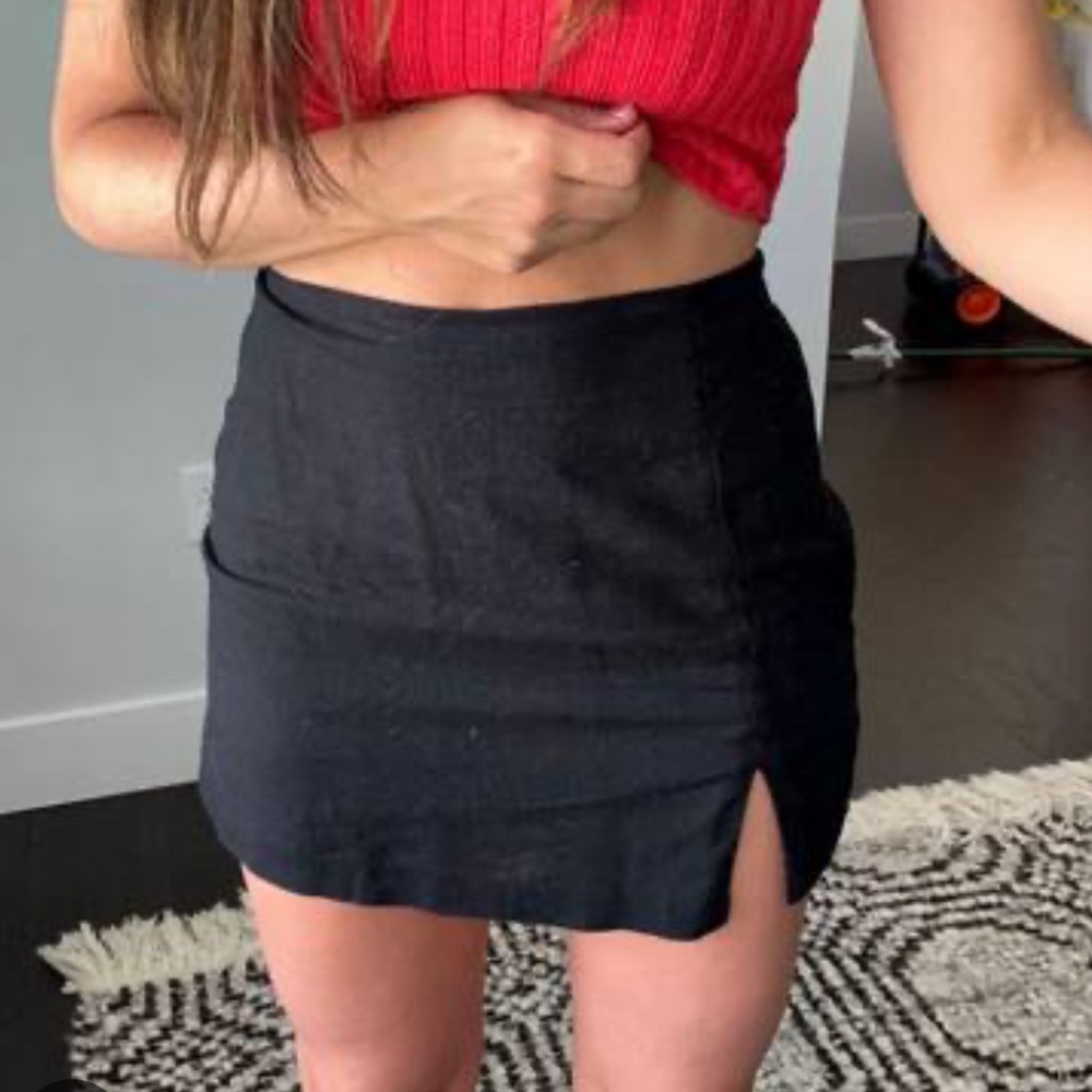Abercrombie & Fitch Black Linen Skort Size XXS